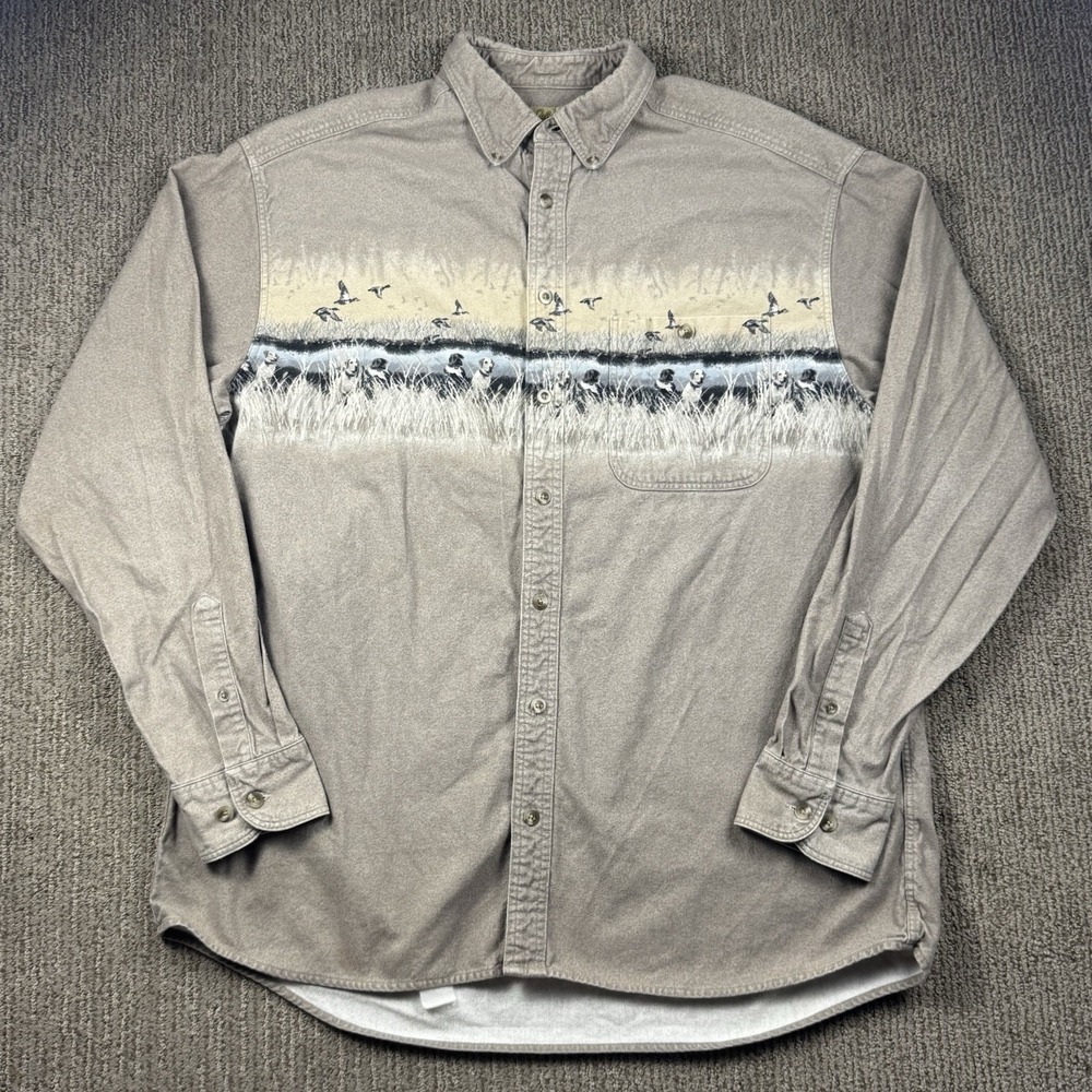 Cabelas Deerskin Soft Chamois Button Up Shirt Mens XL Tall Waterfowl Dog Hunting